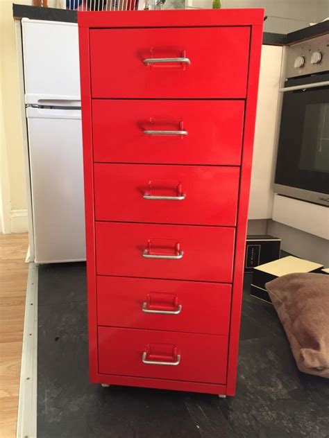 steel red cabinet|ikea red metal drawers.